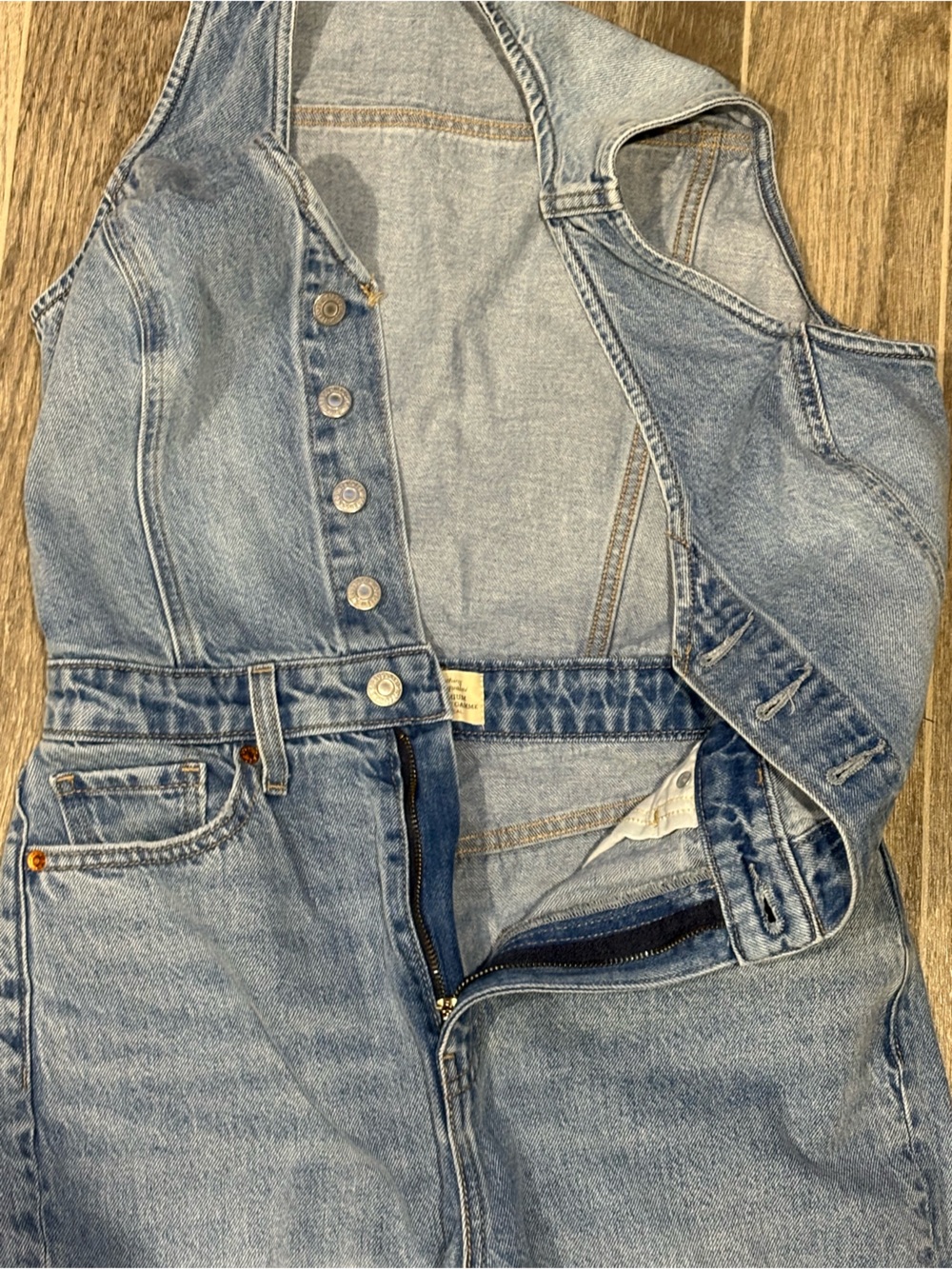 Levi's Light Blue Wide-Leg Denim Jumpsuit - Picture 3 of 12